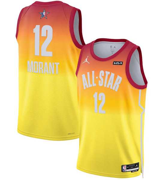 Men%27s 2023 All-Star #12 Ja Morant Orange Game Swingman Stitched Basketball Jersey Dzhi->2023 all star->NBA Jersey
